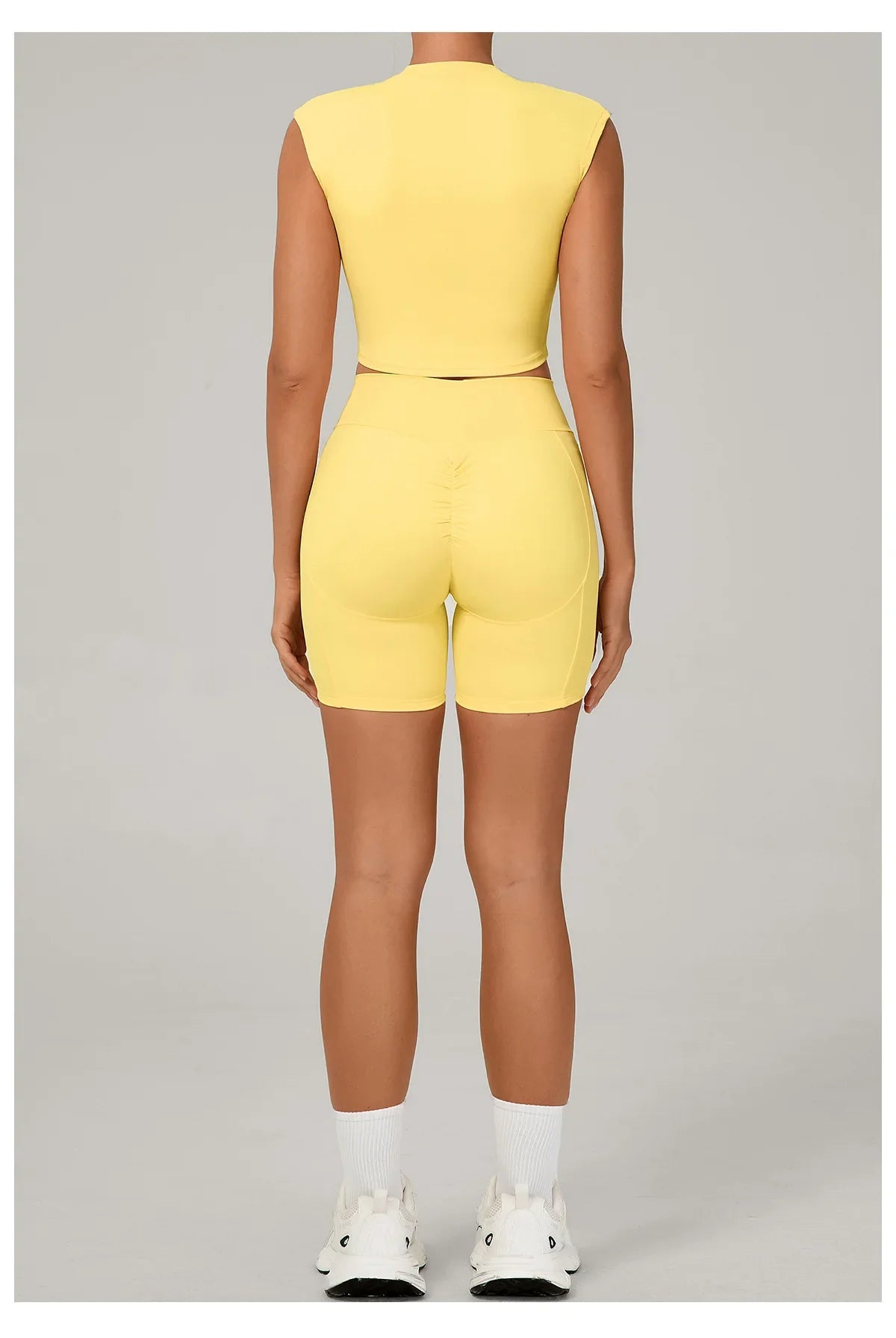 Naked Yoga Sets Women Quick Drying Slim Sports Shirt Fitness Suit Outdoors Sport High Waist Shorts Tight Running Workout Clothes