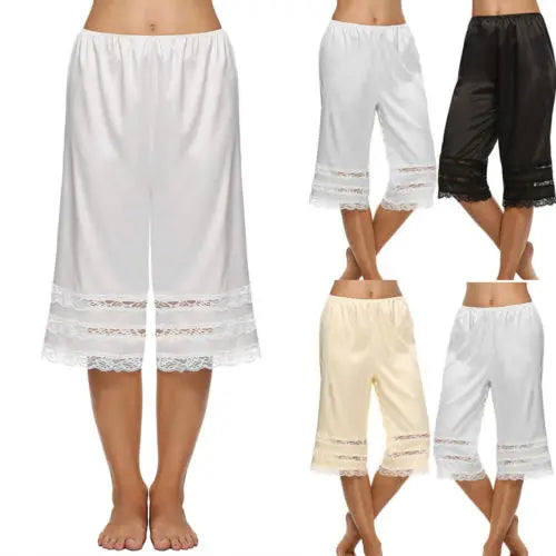 Women’s Pajama Pants Lace Trim Loose High Waist Sleepwear Bottoms Elastic Waist Band Nightwear Trousers