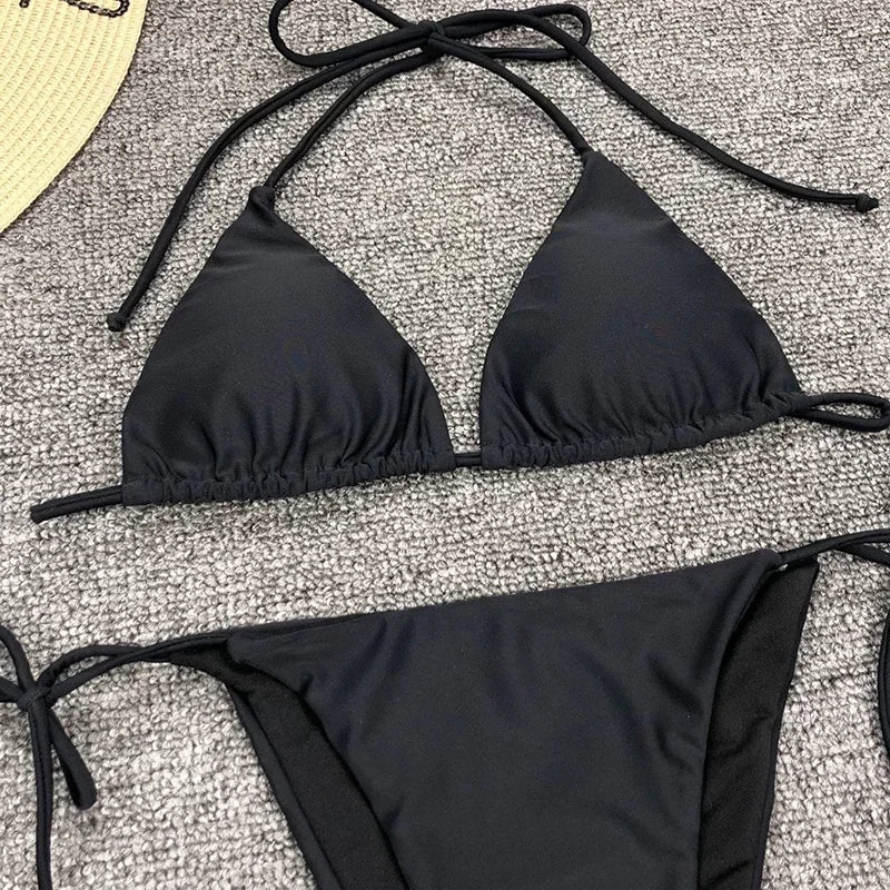 Sexy Neon Extreme Mini Micro String Bikini 2025 Women Swimsuit Female Swimwear Two-Piece Bikini Set Bathing Suit Swim Beach Wear