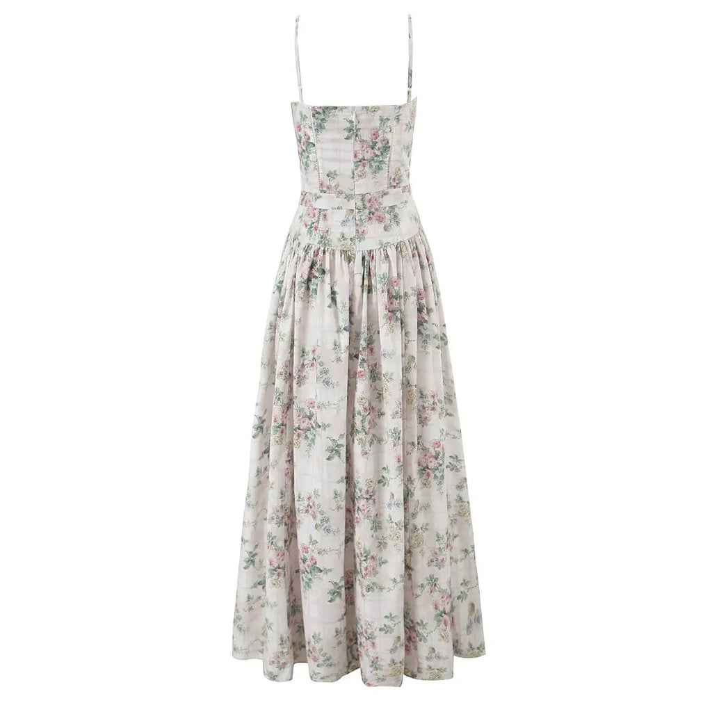 Summer Spring Floral Printed Women's Dress Elegant Retro Boho Party Dresses Elegant Vinatge A-line Maxi Vestidos 2025 New In