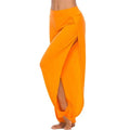 Hip Hop Style Yoga Dance Pants Women Harem Pants High Waist Side Slit Design Wide Leg Casual Trousers Solid Color