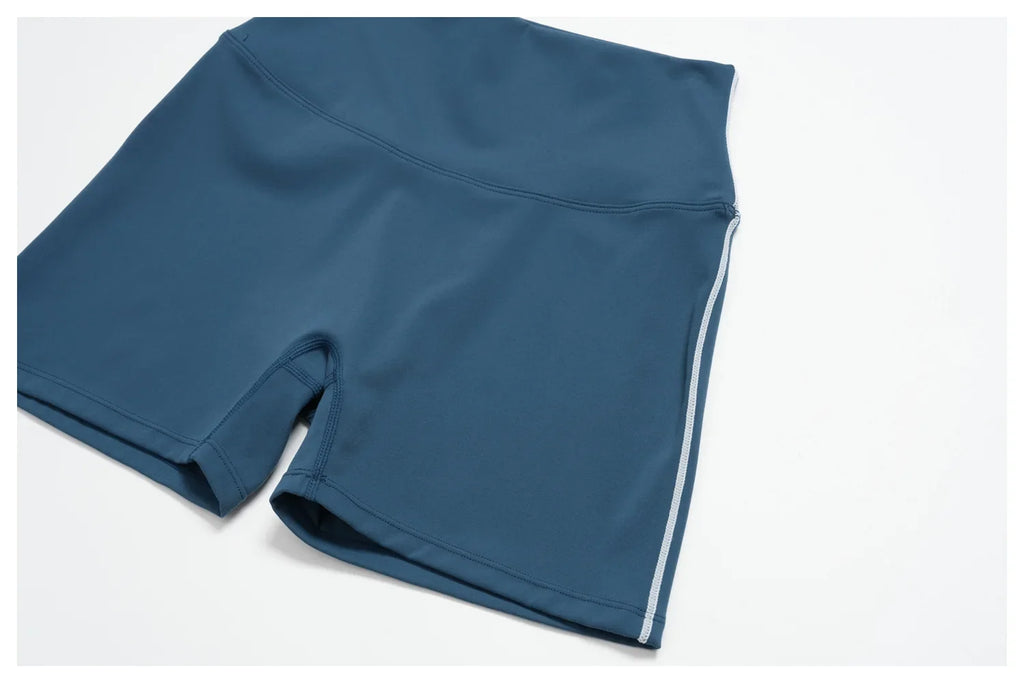 Speed Drying Tight Yoga Sets Women Color Contrast Short Sleeve Slim Sports Top High Waist Leggings Running Fitness Athletic Wear