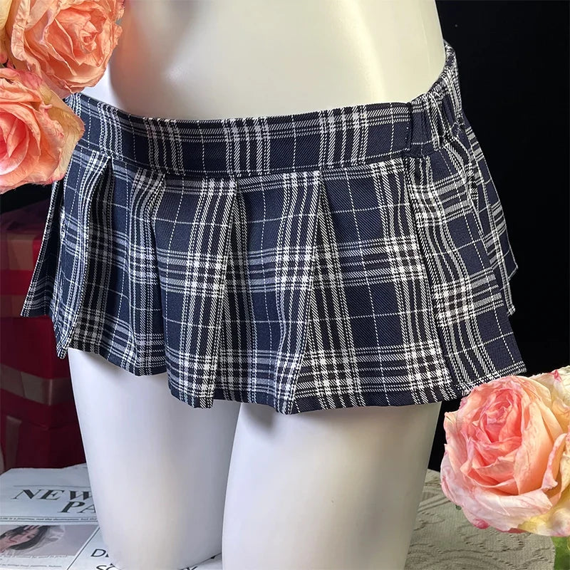 Sexy Lingerie Porno Babydoll Cekc Exotic Pajamas Women Teddy Sex Costumes Erotic Sexy Dress Hot Porn Mini Plaid Skirt Underwear
