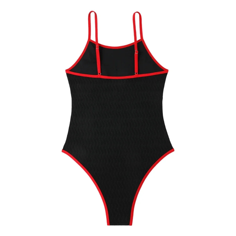 2026 One Piece Swimsuit Solid High Cut Swimwear Women Bathing Suit Female Swimming Summer Beachwear Bodysuit