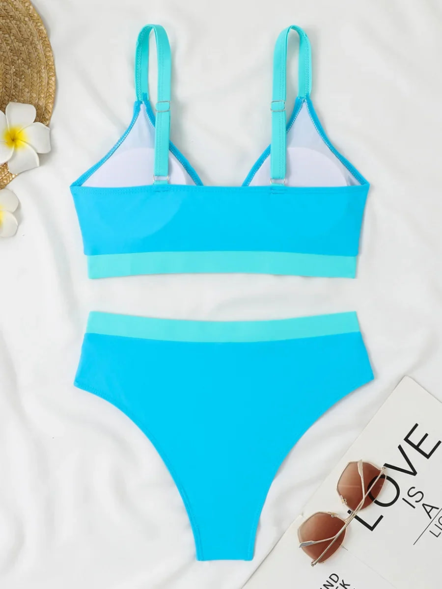 2026 Strappy Bikini High Waist Swimsuit Women Sexy Solid Swimwear Female Bathers Swimming Bathing Swimming Swim Suit Beachwear