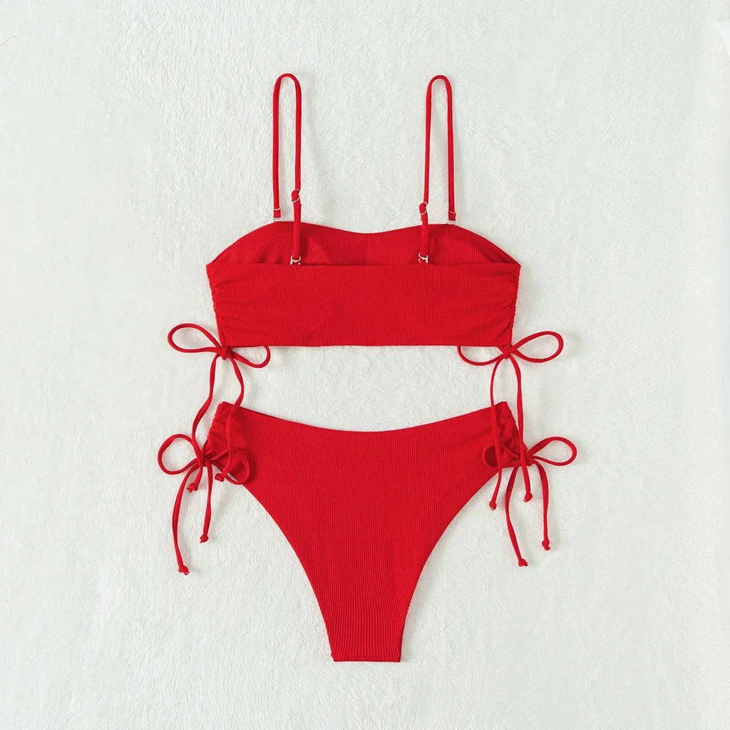 Sexy Bandeau Bikinis 2025 Women Brazilian Swimwear Female Swimsuit Two Pieces Bikini Set Bather Bathing Suits Girls Beach Wear