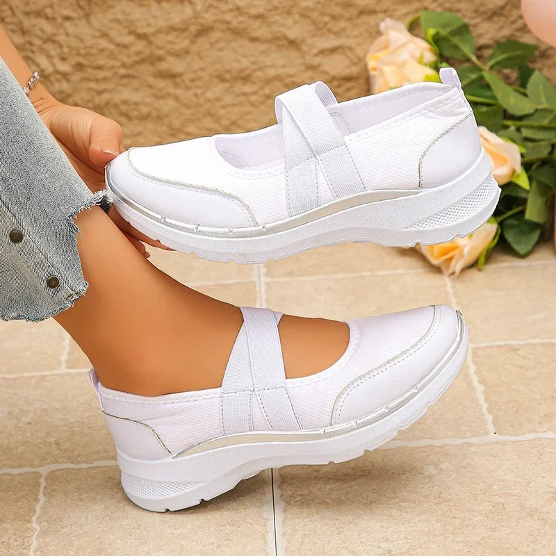 Pink Slip On Breathable Flats Women 2026 Plus Size 43 Soft Sole Platform Sneakers Woman Comfortable Non Slip Casual Shoes Female