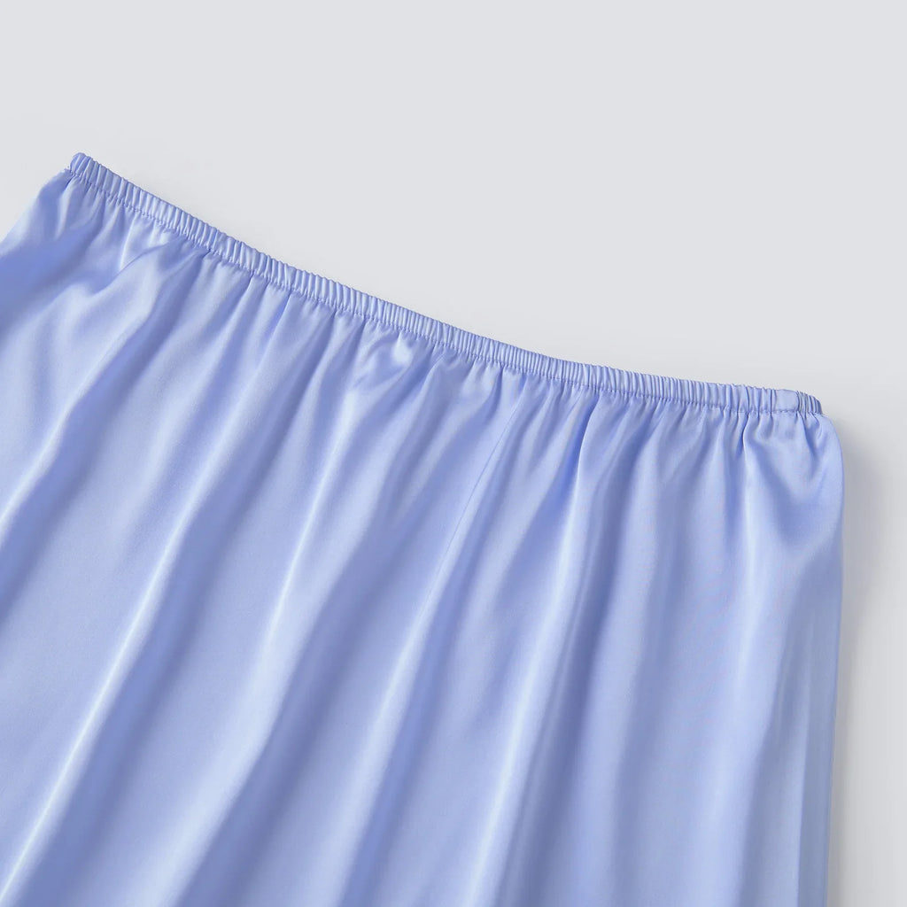 Womens Casual Stylish High Waist Short Skirts olid Color Satin Lace Trim Mini Skirt for Daily Life Club Party and More