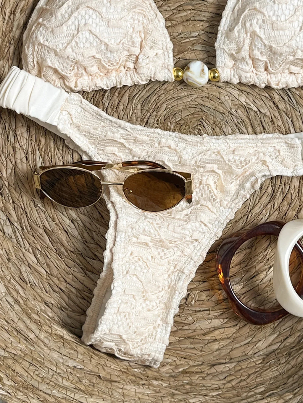 2026 Wrinkled Crinkled Halter Beads Bikini Women Swimwear Female Swimsuit Two-pieces Bikini Set Bather Bathing Suit Swim Lady