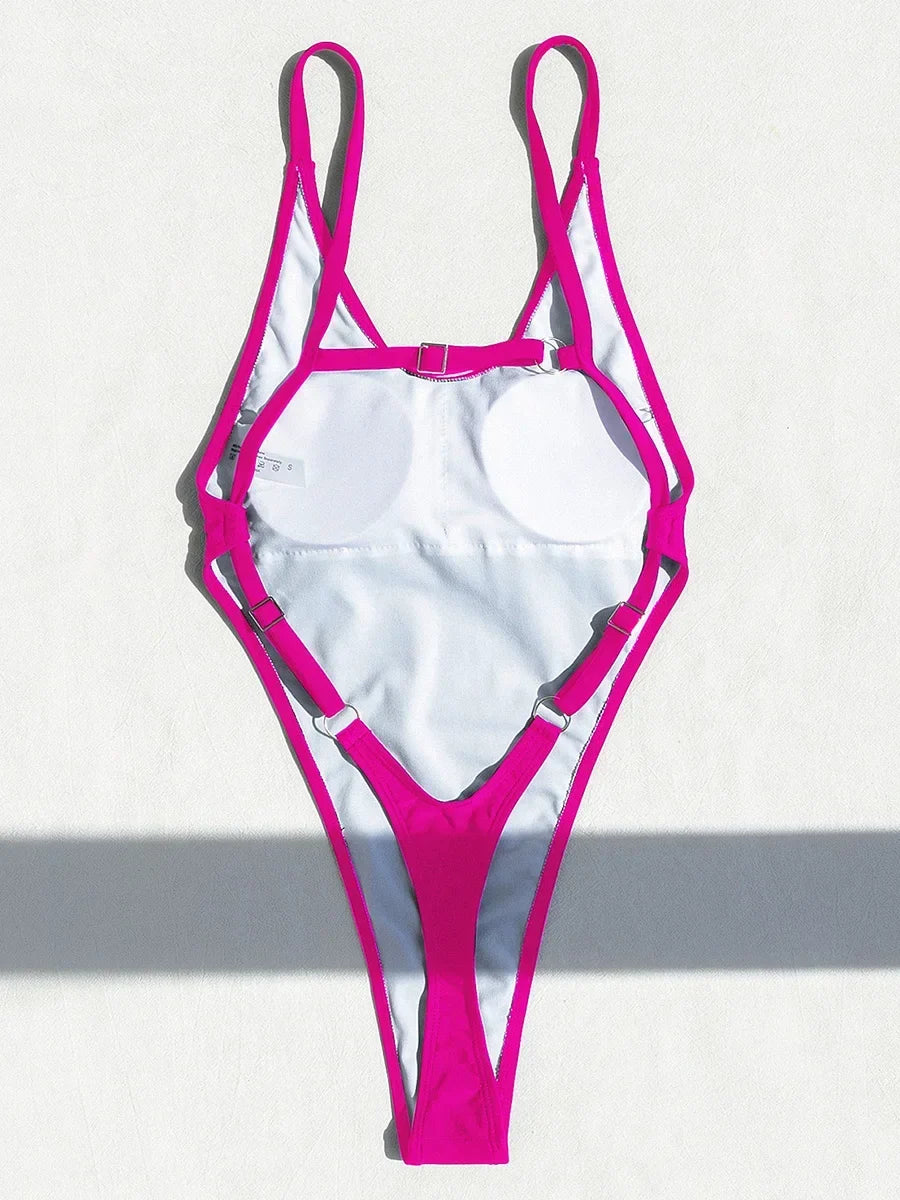 Sexy Backless Extreme G String Mini Micro Thong Women Swimwear One Piece Swimsuit Female Monokini High Leg Cut Bathing Suit Swim