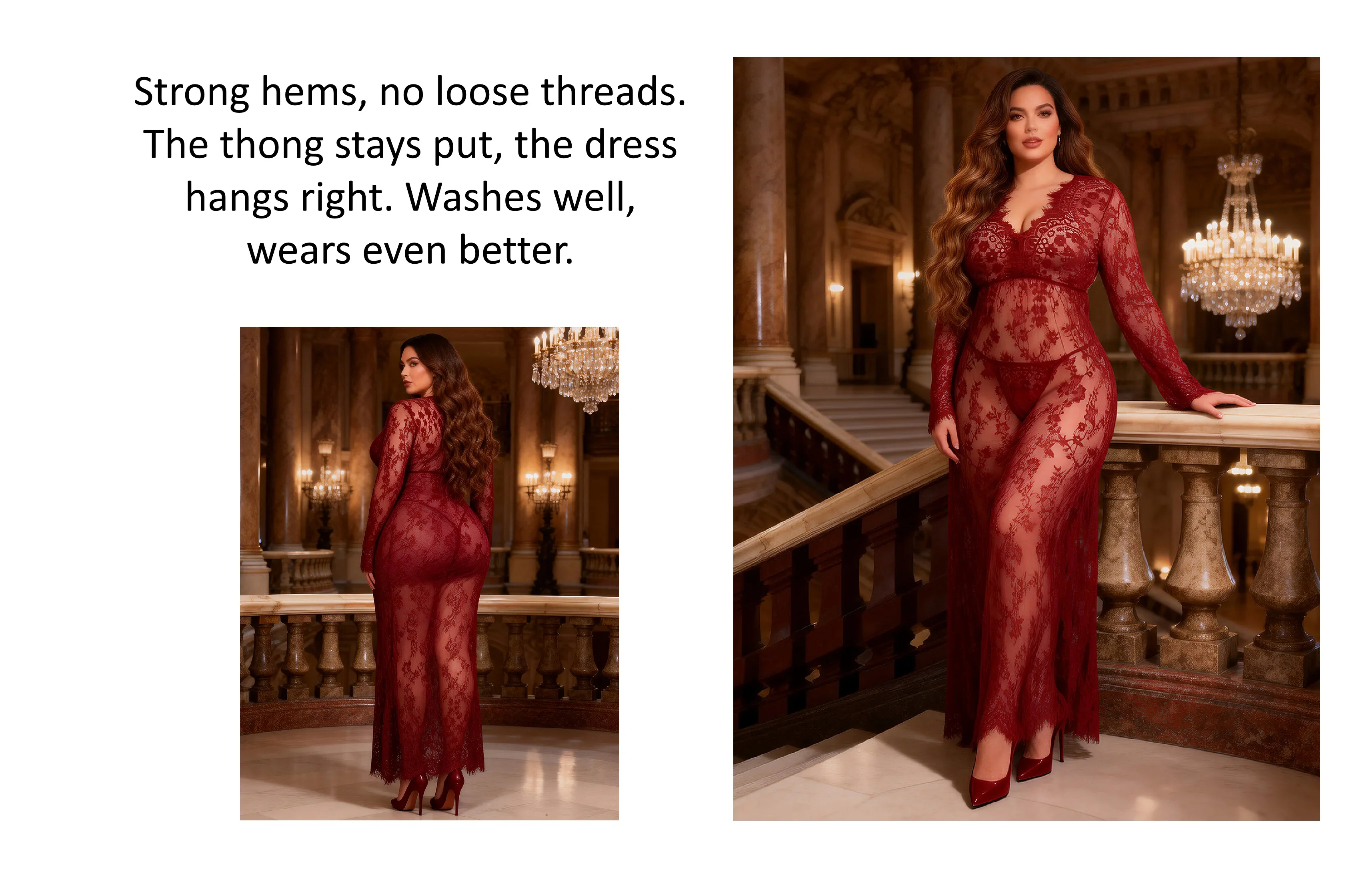 Plus Size Floral Lace Nightgown for Women Maxi Maternity Dress Big Size Beach Cover Up Swimwear Sheer Long Sleepwear Gown