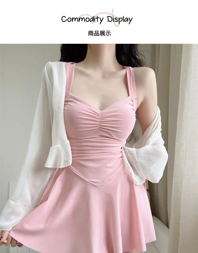 Summer New Women's One-piece Swimsuit, with Exposed Back, Slim and Sexy, Collection of Fairy Style Hot Spring Swimsuits