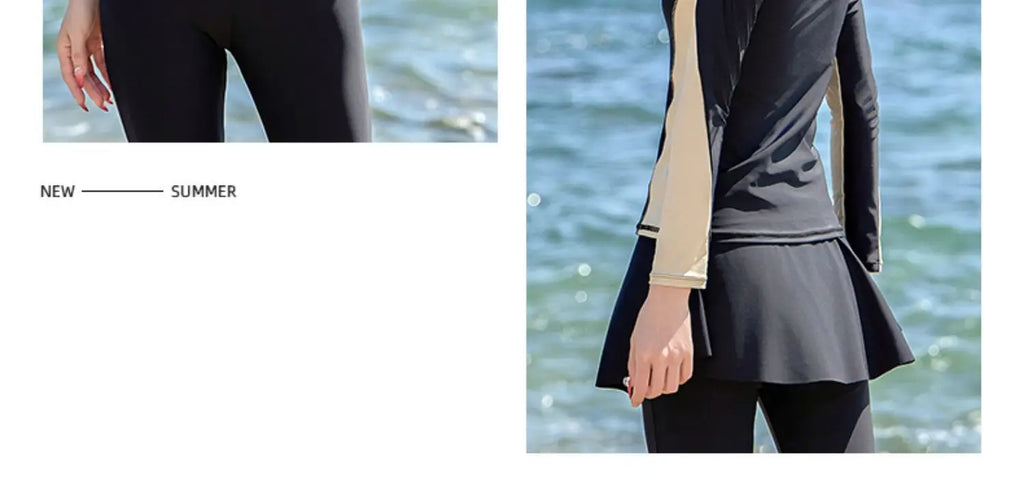Split Swimsuit Women's Four Piece Sports Slimming Diving Beach Surfing Conservative Sun Protection Long Sleeved Swimsuit Set