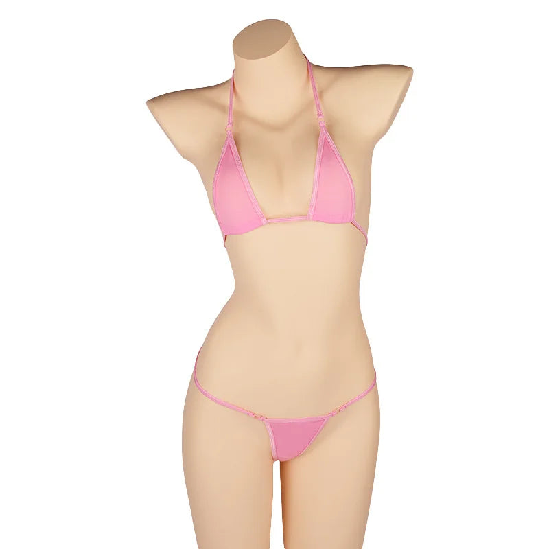 DEKA  Women Solid Transparent Micro Bikini Set Bandage Thong Underwear G-String Bra Mini Swimsuit Brazilian Swimwear Sleepwear