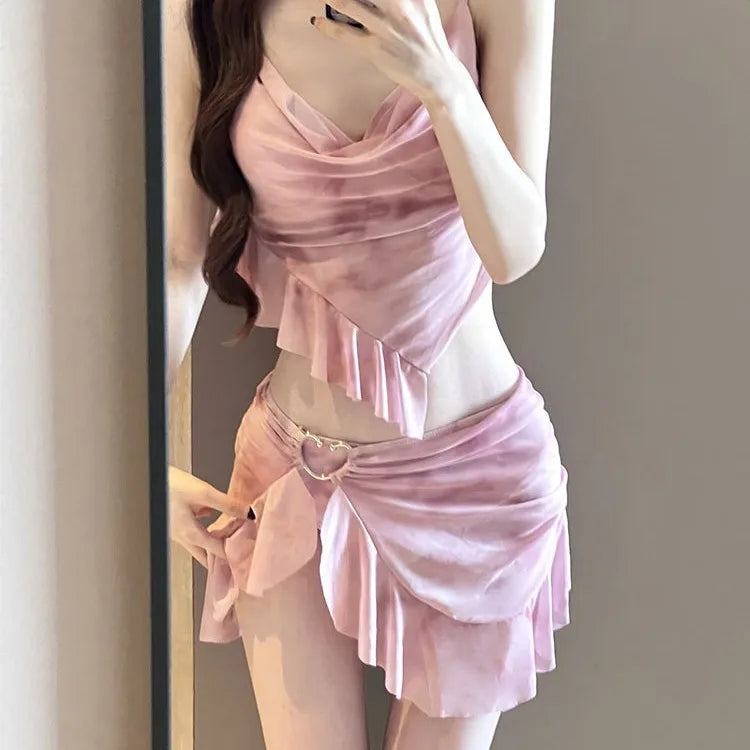 Bikini Swimsuit, Women's Three Piece Set, High-end Split, Flesh Covering, Conservative Beach Vacation, Hot Spring Swimsuit