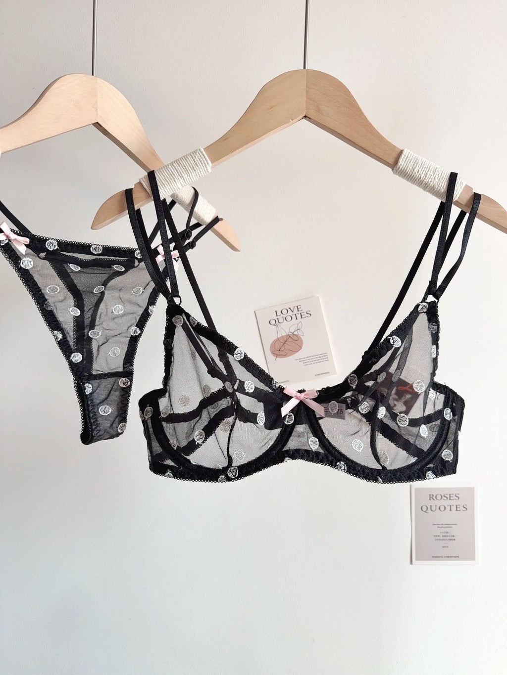 Affordable French Lace Lingerie Set | Sexy Mesh Push Up Bra for Big Bust, Ultra Thin Slimming Anti Sag Women's Bra Set MOYISU AB