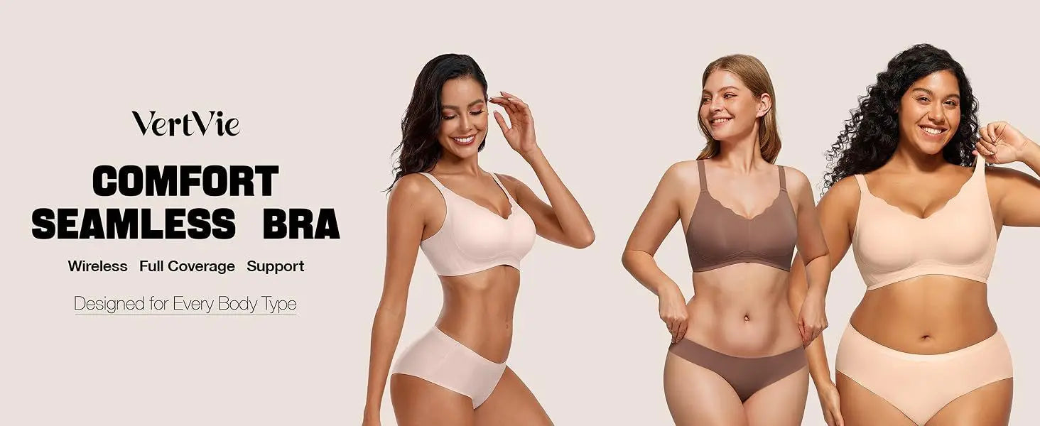 Women's Wavy Smooth Bra Wire-free and Seamless Bra Supports Side Breast Prevents Sagging Comfortable and Pushes Up