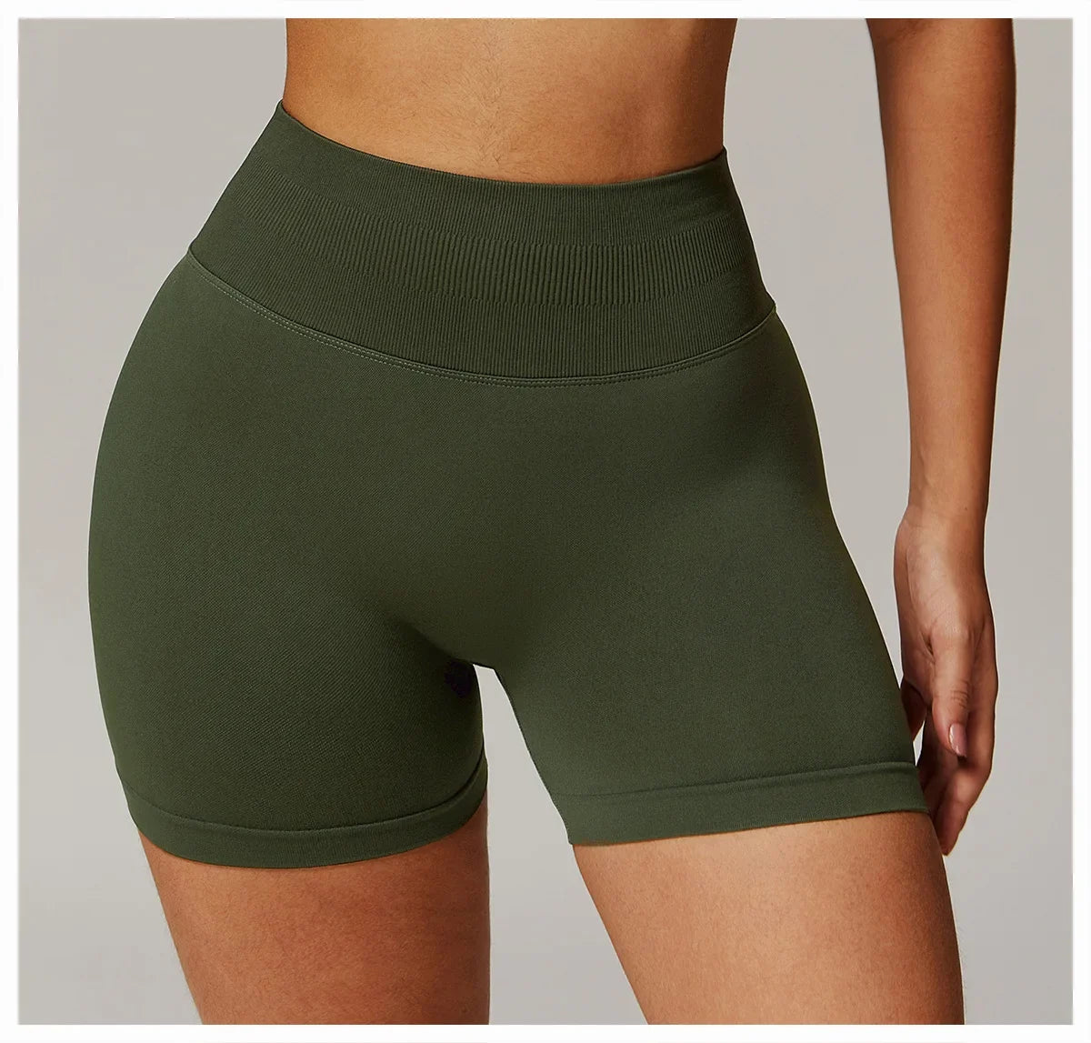 High Waist Shorts Seamless Yoga Shorts Workout Fitness Lift Peach Butt Fitness Tight Gym Running Body Shaper Pants Ribbed Shorts