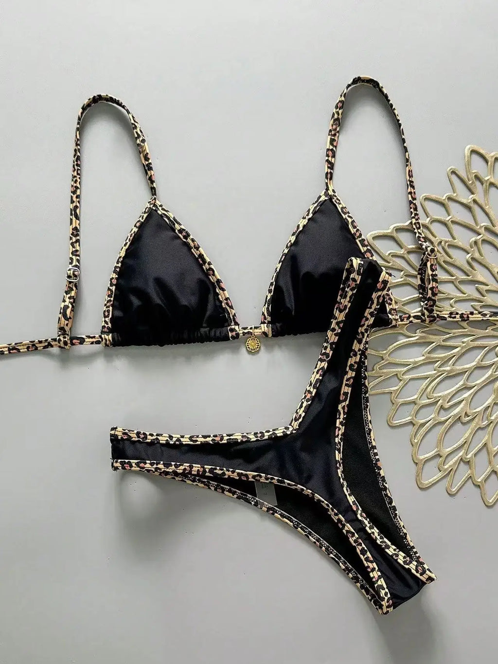 Sexy Black Leopard Patchwork Micro Bikini 2026 Women Pleate Push Up Bra Thong Swimsuit Summer Bathing Suit Holiday Swimwear