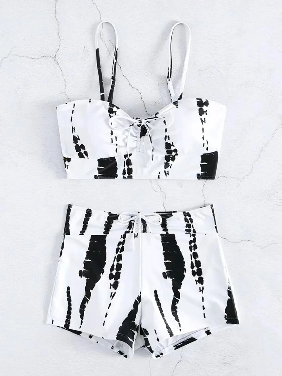 2026 Print High Waist String Two Piece Bikini Women Swimwear Female Swimsuit Bathers Bathing Swimming Suit Beachwear Summer
