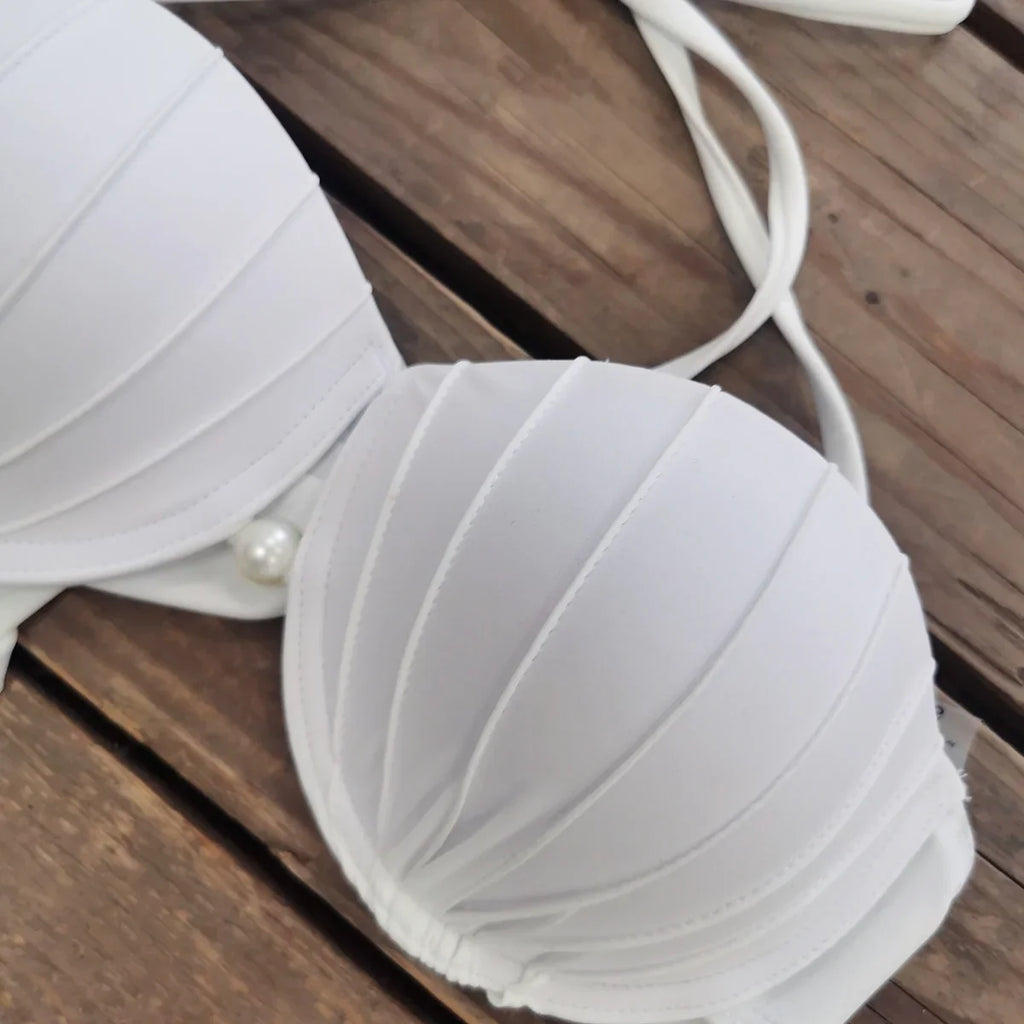Sexy Shell Bikini Set With Skirt Women Two-Pieces Swimsuit 2024 New High Fork Skirt Set Biquini Swimwear For Girl Clothing