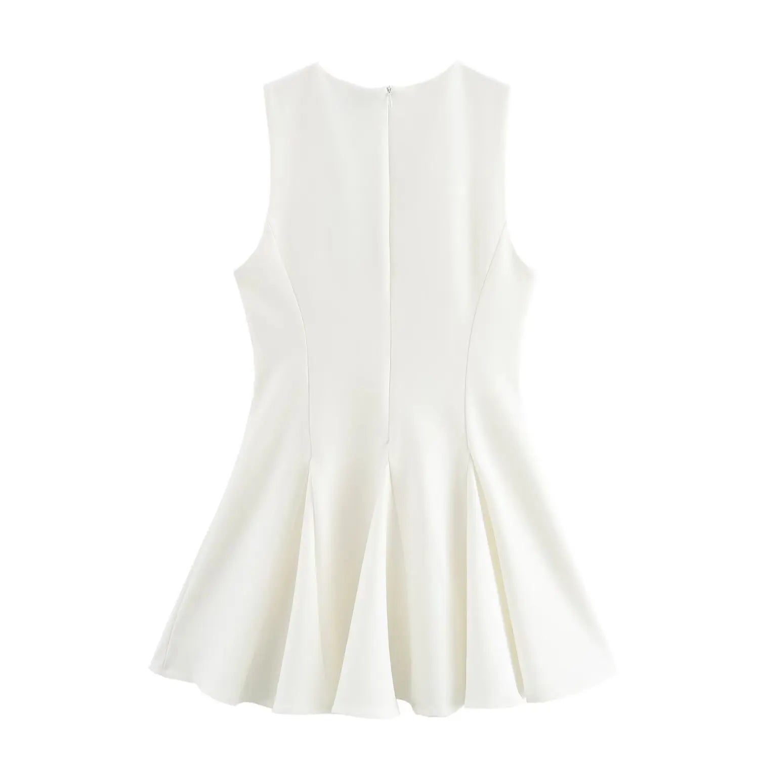 Foridol Bowknot Pleated Short Dress for Women O Neck Sleeveless Tank Mini Party Dresses Summer Spring 2025 New in Casual Vestido