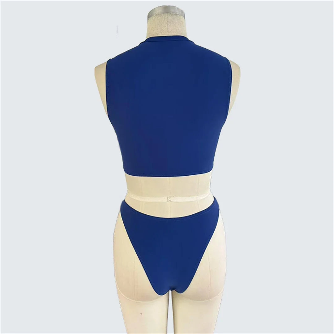 S - XXL 14 Colors High Neck Bikini Female Swimsuit Women Swimwear Two-Pieces Bikini Set Brazilian Bather Bathing Suit Swim V7486