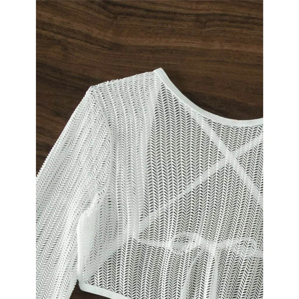 With Long Sleeve Cover Up Halter Bikini Women Swimwear Female Swimsuit Three-pieces Bikini set Bather Bathing Suit Swim V5123