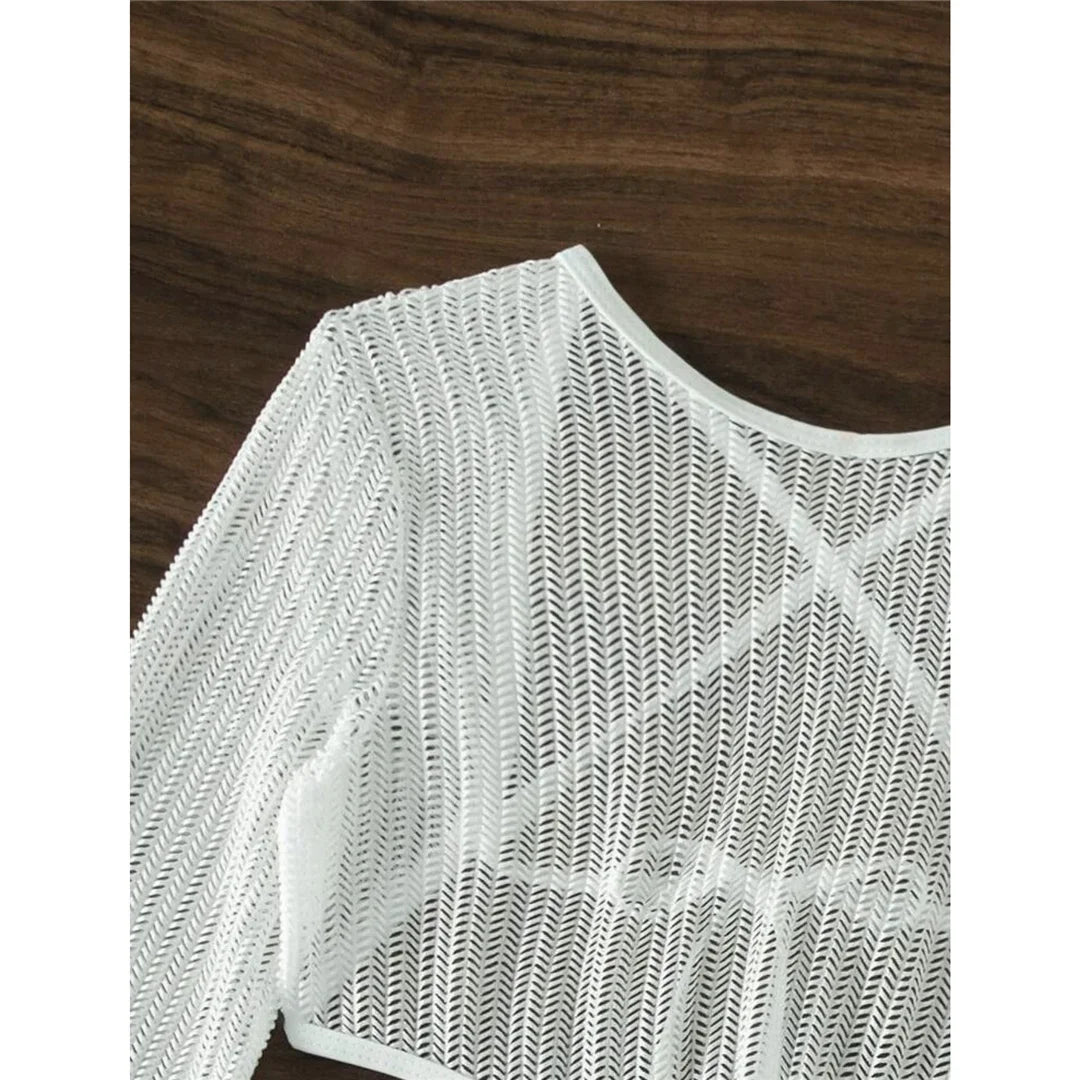 With Long Sleeve Cover Up Halter Bikini Women Swimwear Female Swimsuit Three-pieces Bikini set Bather Bathing Suit Swim V5123