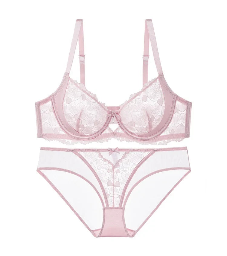 Sheer Lace Teddy Lingerie Set Panty Sexy Bra & Panty Set Ultra Thin Comfortable Summer Wear S-3XL BC Sexy Gift Sexy Tushy MOYISU