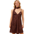 Women's Summer Mini Cami Dress A Line Stylish Dot Print Backless V Neck Spaghetti Strap Dresses with Scarf