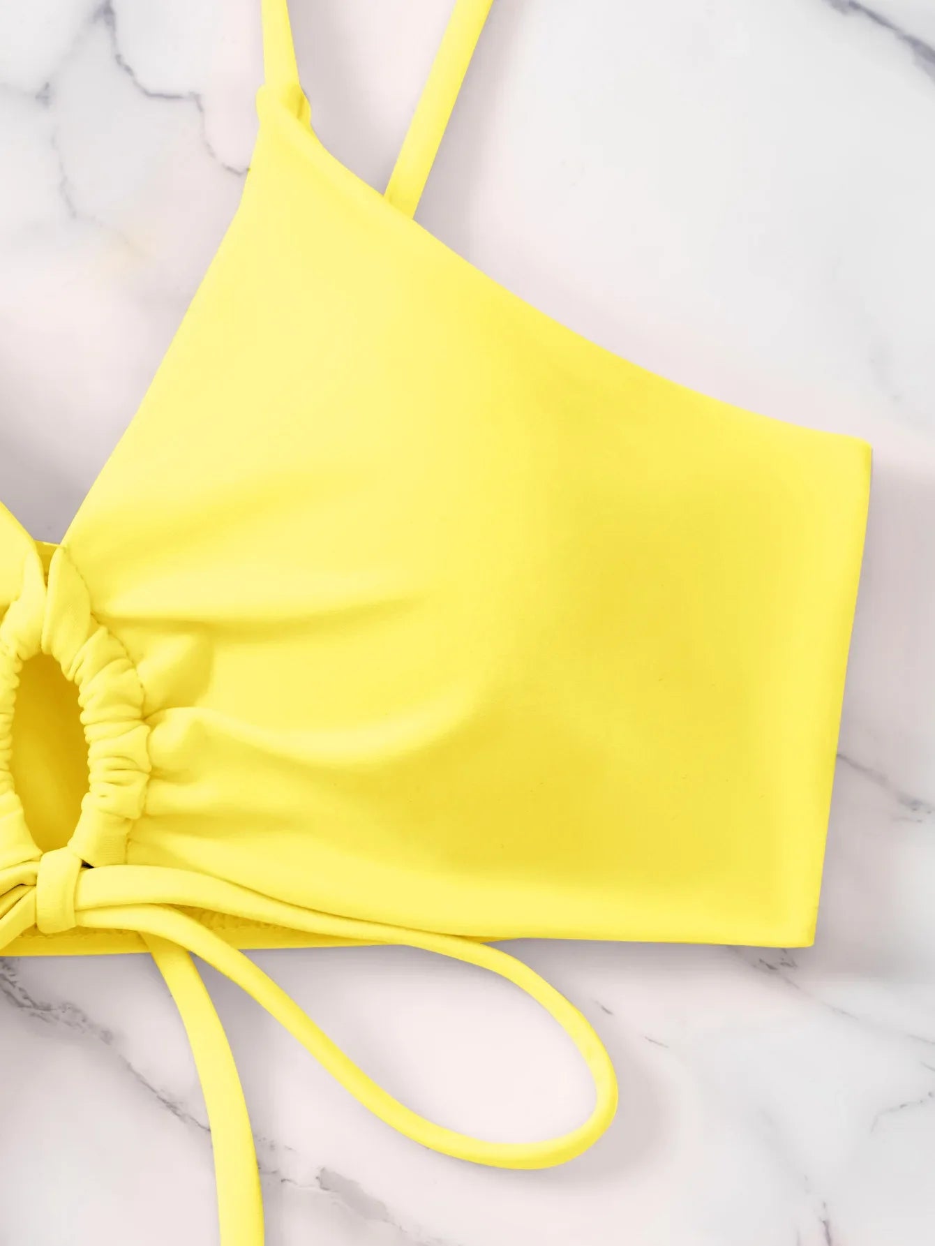 New Women's Swimsuit High Waist Two Piece Bikini Set Hollow Out V-neck Bandage Cross Backless Beach Swimwear Summer Bathing Suit