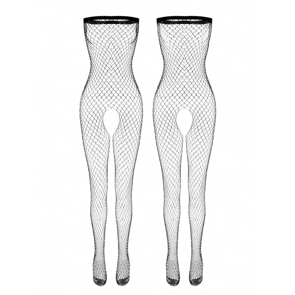 Crotchless Teddy Bodysuits Sexy Lingerie Women Fishnet Hollow Open Bra Underwear Erotic Apparel Black Bodysuit & Body Stockings