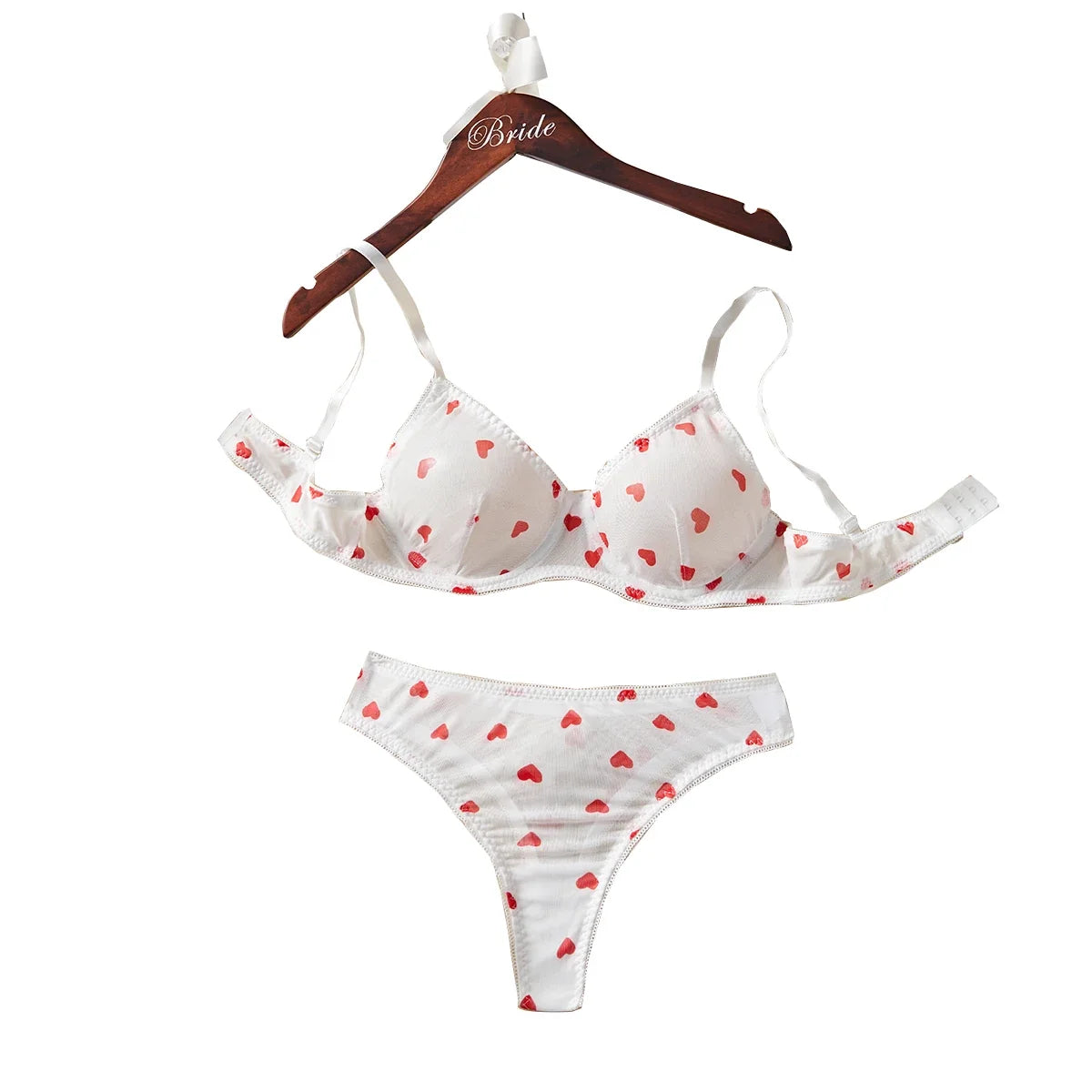Sexy Alluring Romantic Lace Thin Straps Bra And Briefs Set With Adjustable Back Comfort Underwear For Women Daily Wear