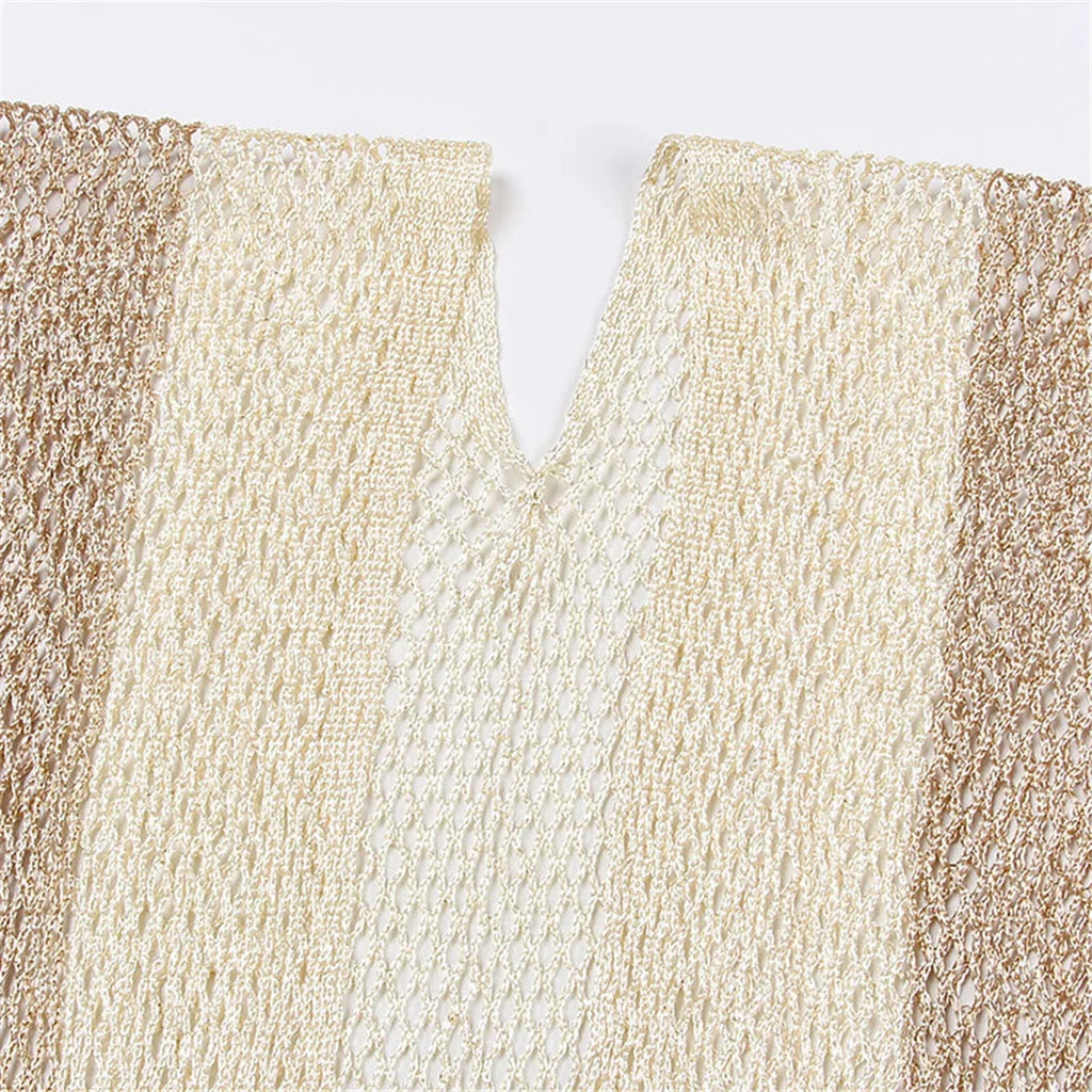 Sexy With Belt Fringe Tassel Crochet Knitted Tunic Beach Cover Up Cover-ups Beach Dress Beach Wear Beachwear Female Women V4649