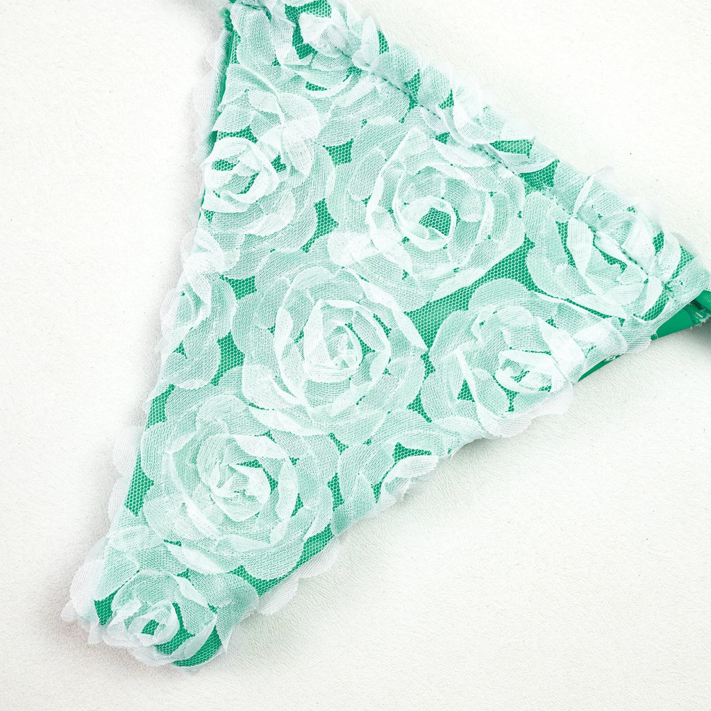 2025 New Sexy Micro Low Waist Bikini Sets Solid Swimwear Women Swimsuit Strappy Brazilian Floral Beachwear Bathing Suit biquini