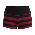Summer Women's Trendy Shorts Foldover Waistband Striped Knit Shorts Beach Casual Streetwear