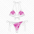 Flower Print Bikini Set Sexy Thong Swimsuit Two Pieces Bathing Suit Punk Gothic Fashion Women Swimwear Y2k Style 2000s Emo Girls