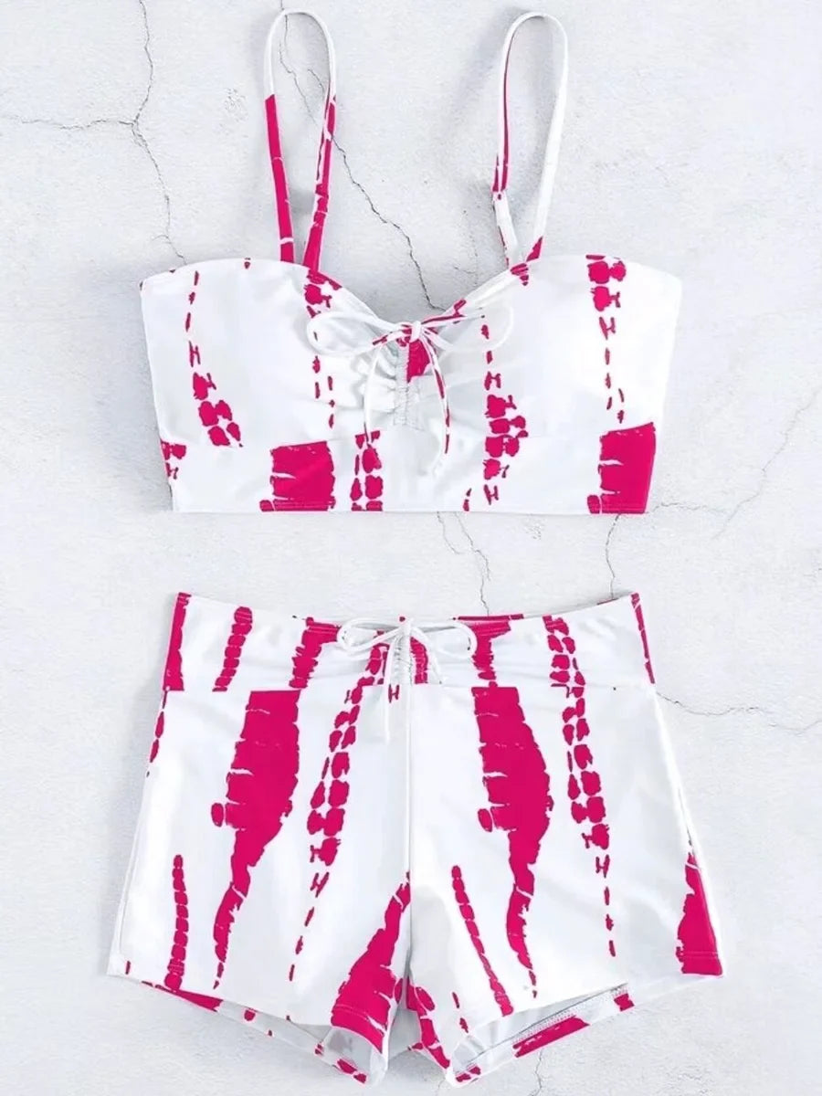2026 Print High Waist String Two Piece Bikini Women Swimwear Female Swimsuit Bathers Bathing Swimming Suit Beachwear Summer