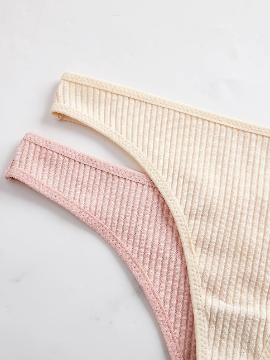 10 PCS Multicolor Women Ribbed Thongs Soft Viscose Blend Low Waist T-back Panties for Daily Wear