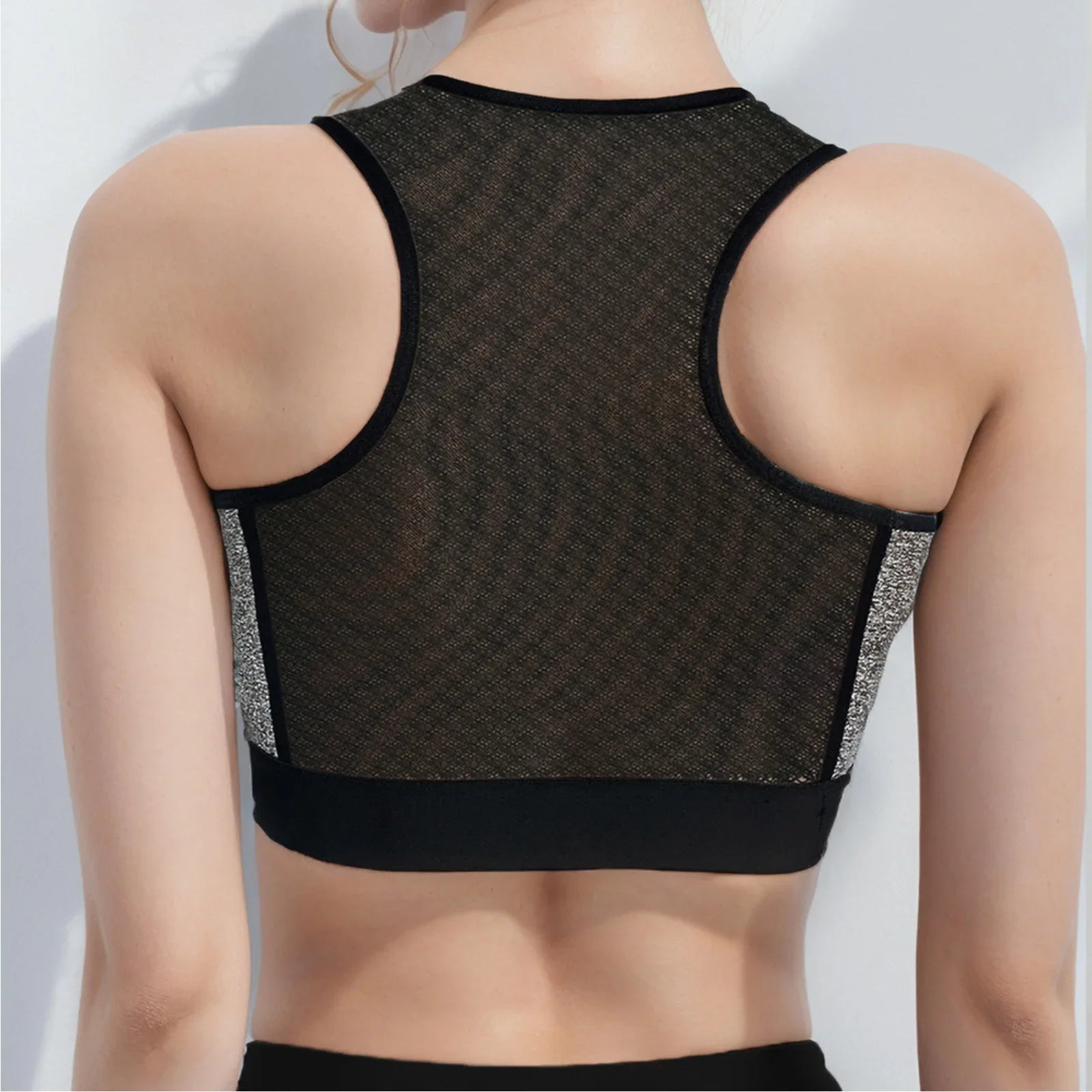 Women Racerback Sports Bra Seamless High Impact Support Fitness Yoga Brassiere Shockproof Workout Running Gym Underwear Bralette