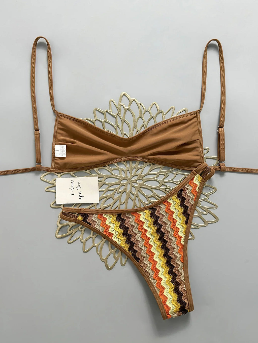 Crochet Striped High Leg Cut Brazilian Bikini Female Swimsuit Women Swimwear Two-pieces Bikini Set Bather Bathing Suit Swim Lady