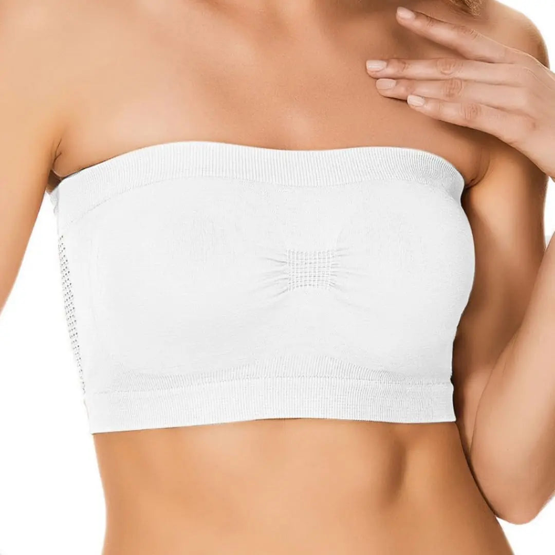 Women’s Strapless Bandeau Bra Soft Stretch Breathable Seamless Mesh No Underwire Comfortable Summer Everyday & Formal Wear