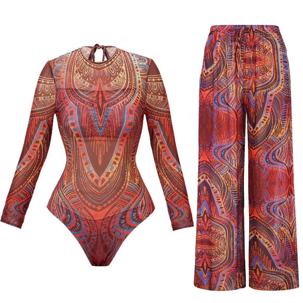 2026 Glamorous Multicolor Swimwear with Unique Pattern High-Cut Legs Perfect for Beach Wear Pool Parties Summer Getaway Vacation