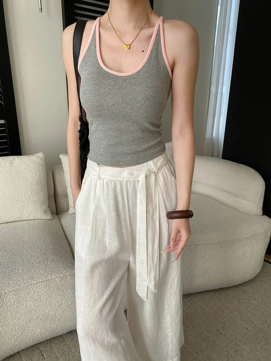 Sports vest U-neck slim fit camisole bottoming T-shirt