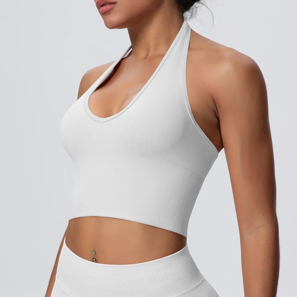 Gym Tops Women Halter Top Gym Vest Woman Sexy Backless Push Up Sport Bras Running Vest Workout Tops Activewear Yoga Fitness Vest