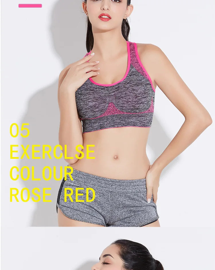 New Sports Bra Women Seamless Gym Jogging Crop Top Female Tops Yoga Fitness Shockproof Vest Sport Bras for Women Sutian Feminino