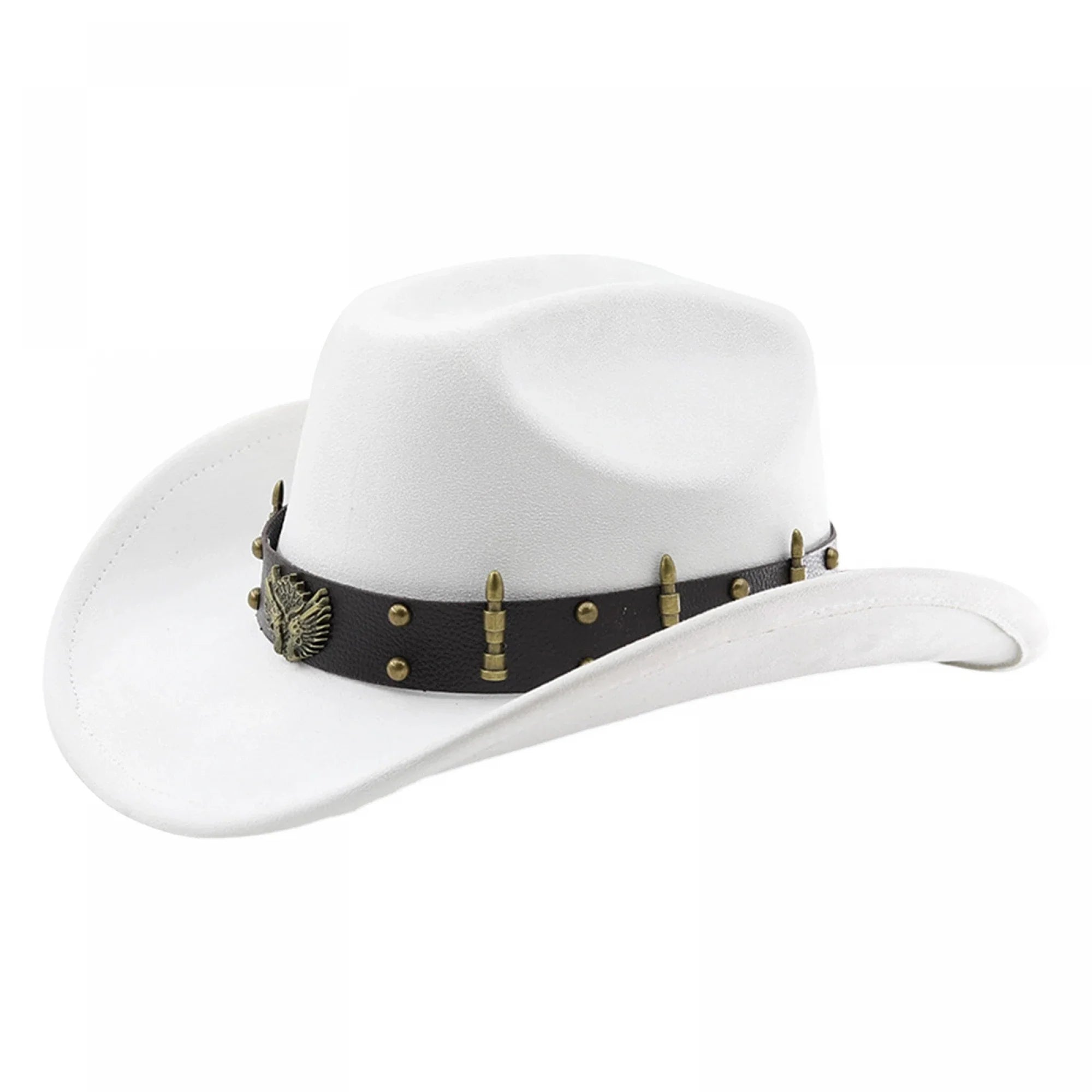 Summer Women Men Felt Cowgirl Hat with Belt Stylish Western Hat Casual Jazz Caps for Outdoor Party Club