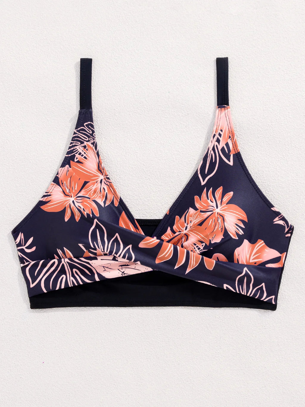 Women's Two-Piece Swimsuit Cross Strap Backless Bikini Floral Print Sports Fit Bodycon Polyester Fabric Swimming Water Sport