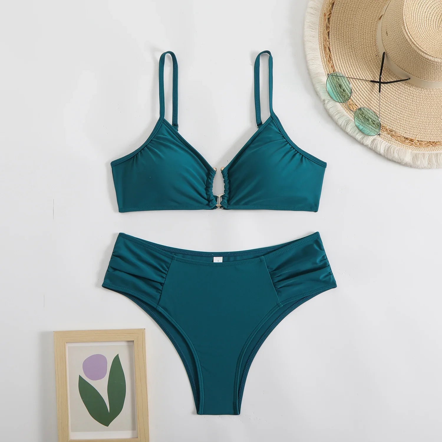 2025 U-wire Bikini Women Sexy Strappy Swimwear Female Solid Swimsuit Bathers Bathing Swimming Swim Suit Beachwear